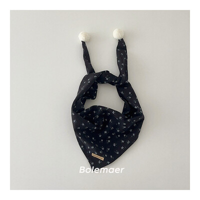 Eșarfă de toamnă retro pentru copii, drăguț cu pompon, eșarfă triunghiulară pentru copii, eșarfă caldă pentru băieți și fete