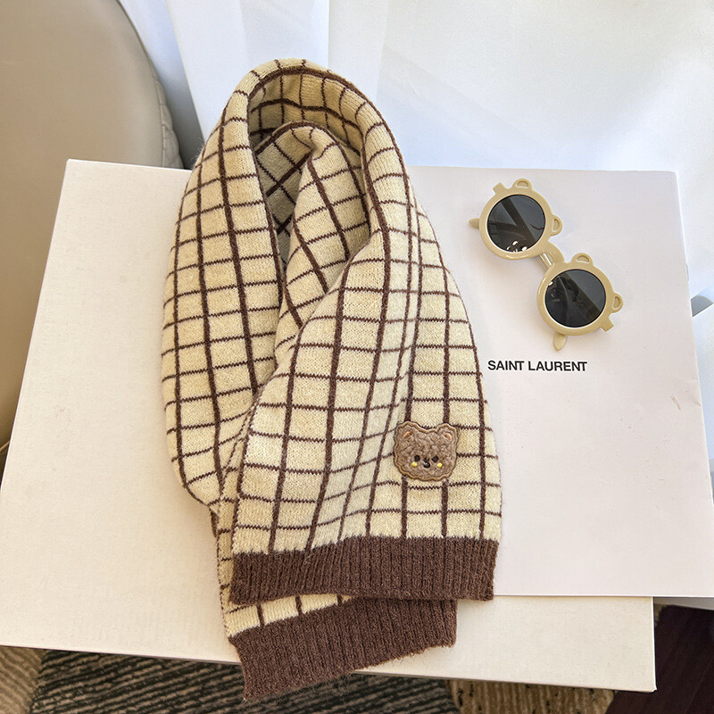 Bear Dječji pleteni šalovi Crtani korejski zimski dječji šalovi za djevojčice Dječaci Toplije oko vrata Dodaci za bebe 3-8Y