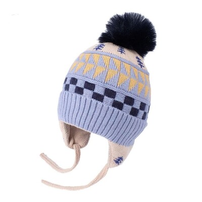 Зимна топла вълнена бебешка топла шапка Мека детска шапка за уши Вълнени плетени шапки Момче Момиче