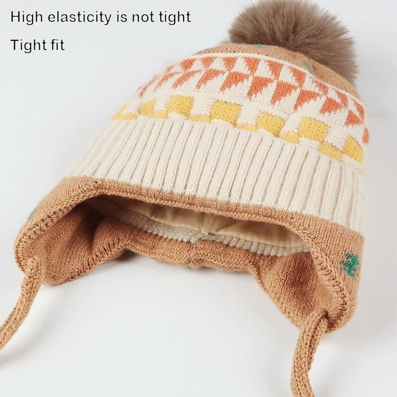 Зимна топла вълнена бебешка топла шапка Мека детска шапка за уши Вълнени плетени шапки Момче Момиче