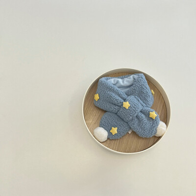 Jesen Zima Topli dječji dječji šal za dječake Djevojčice Slatke zvjezdice Janjeće runo Prsten s križnim vratom Prigušivač Dječji šalovi 2-6 godina