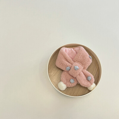 Jesen Zima Topli dječji dječji šal za dječake Djevojčice Slatke zvjezdice Janjeće runo Prsten s križnim vratom Prigušivač Dječji šalovi 2-6 godina