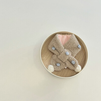 Jesen Zima Topli dječji dječji šal za dječake Djevojčice Slatke zvjezdice Janjeće runo Prsten s križnim vratom Prigušivač Dječji šalovi 2-6 godina