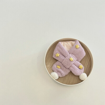 Jesen Zima Topli dječji dječji šal za dječake Djevojčice Slatke zvjezdice Janjeće runo Prsten s križnim vratom Prigušivač Dječji šalovi 2-6 godina