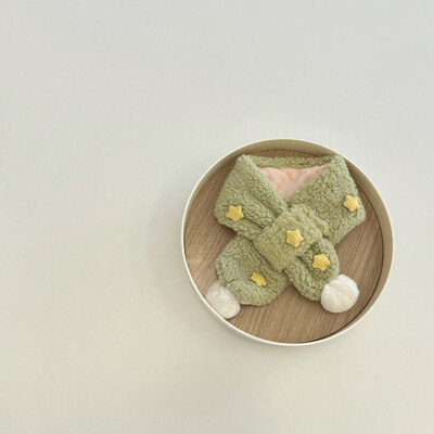 Jesen Zima Topli dječji dječji šal za dječake Djevojčice Slatke zvjezdice Janjeće runo Prsten s križnim vratom Prigušivač Dječji šalovi 2-6 godina