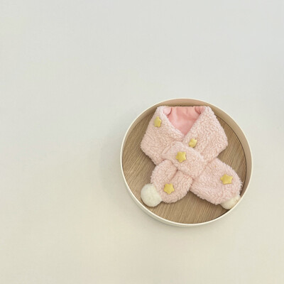 Jesen Zima Topli dječji dječji šal za dječake Djevojčice Slatke zvjezdice Janjeće runo Prsten s križnim vratom Prigušivač Dječji šalovi 2-6 godina