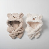 deer jonmi Zima u korejskom stilu za bebe, za djecu, deblje marame od flisa, topli šalovi s kapuljačom, crtići, naušnice za malu djecu, dječje marame za vrat i šešire