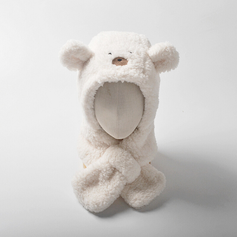 deer jonmi Zima u korejskom stilu za bebe, za djecu, deblje marame od flisa, topli šalovi s kapuljačom, crtići, naušnice za malu djecu, dječje marame za vrat i šešire