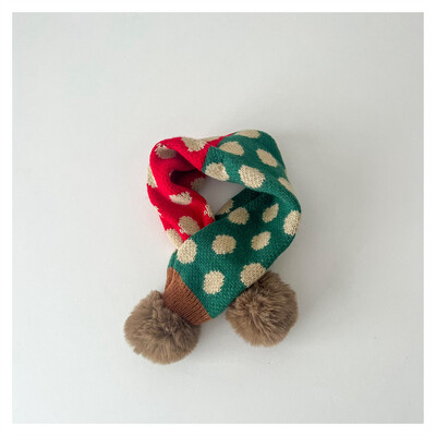 Slatki patchwork točkice Dječji dječaci Djevojčice Prsten šal Zimske tople krznene loptice Pleteni ovratnik Rubni marame Dječji šalovi Prigušivači