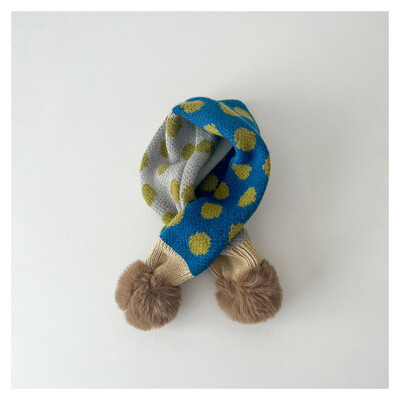 Slatki patchwork točkice Dječji dječaci Djevojčice Prsten šal Zimske tople krznene loptice Pleteni ovratnik Rubni marame Dječji šalovi Prigušivači