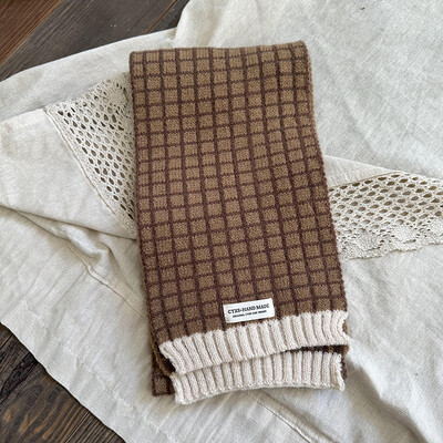 Φθινοπωρινό Χειμώνα Ζεστό Καρό Παιδικά Κασκόλ Μαλακά Άνετα Μάλλινο Νήματα Πλεκτό Κασκόλ Μακρύ Λαιμό Βρεφικό Παιδικό Σιγαστήρα για αγόρια Κορίτσια