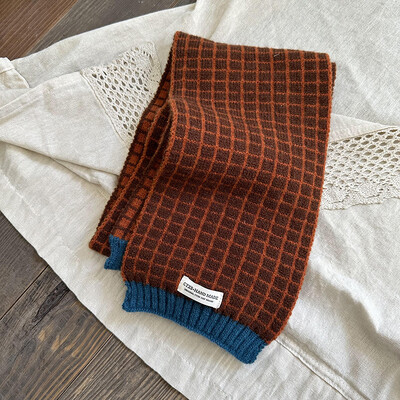 Φθινοπωρινό Χειμώνα Ζεστό Καρό Παιδικά Κασκόλ Μαλακά Άνετα Μάλλινο Νήματα Πλεκτό Κασκόλ Μακρύ Λαιμό Βρεφικό Παιδικό Σιγαστήρα για αγόρια Κορίτσια