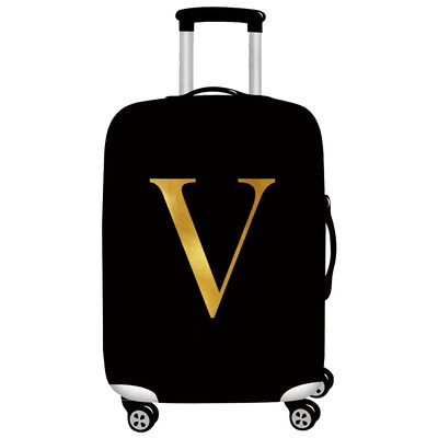 Husă pentru bagaje Protector pentru valiză din țesătură elastică Husă împotriva prafului pentru bagaje, potrivită valiză de 18-32 inchi, organizator de călătorie, serie de litere