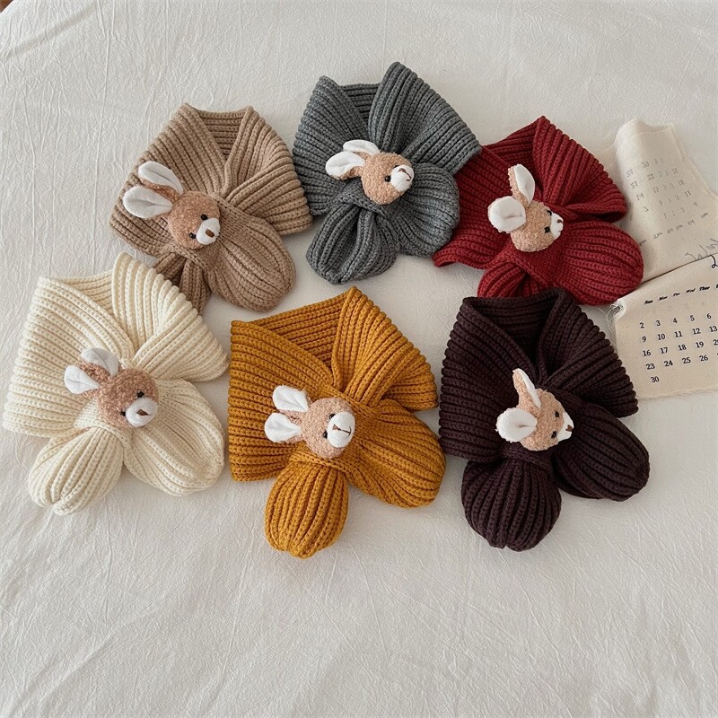 Zimski dječji šal Mekani topli pleteni dječji šalovi za djevojčice Dječaci Slatki crtani zečevi Dječji šalovi Dodaci za malu djecu