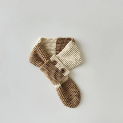 Ins korėjiečių vaikų šalikas berniukams mergaitėms kūdikiams žiemai šiltas šalikas Juostelės megztas skara skara vaikams kaklo apykaklė Laikyti šiltai