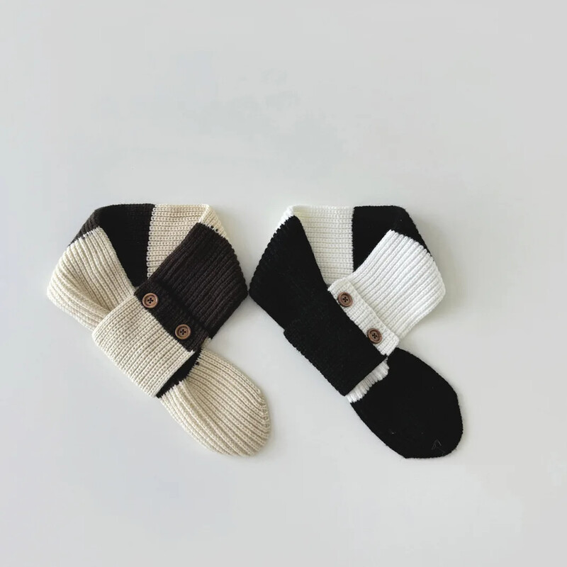 Ins korėjiečių vaikų šalikas berniukams mergaitėms kūdikiams žiemai šiltas šalikas Juostelės megztas skara skara vaikams kaklo apykaklė Laikyti šiltai