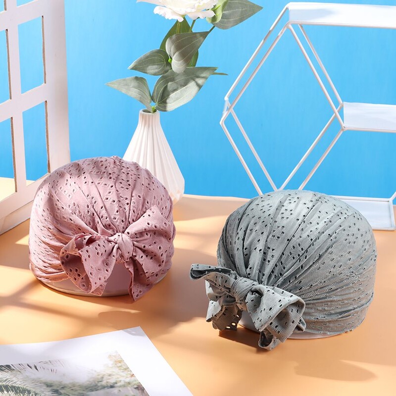 Lány Fiú Nyári Baba Újszülött Csecsemő Tipegő Baba Motorháztető sapka sapka nagy masni turbán fejfedő