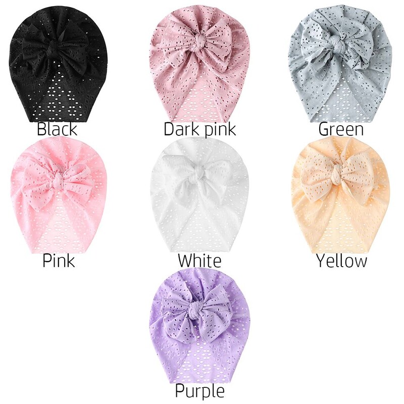 Lány Fiú Nyári Baba Újszülött Csecsemő Tipegő Baba Motorháztető sapka sapka nagy masni turbán fejfedő