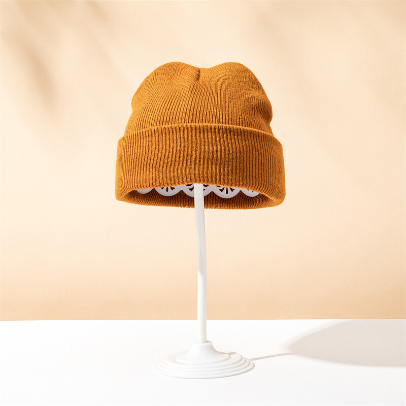 2 vnt. Nauji korėjietiški 0-2 metų vaikams vienspalviai šilti megzti kepuraitės vaikams rudeninės žieminės kepuraitės berniukams mergaitėms bekraštė kepurė Beanie