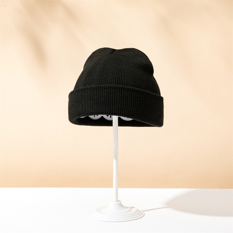 2 vnt. Nauji korėjietiški 0-2 metų vaikams vienspalviai šilti megzti kepuraitės vaikams rudeninės žieminės kepuraitės berniukams mergaitėms bekraštė kepurė Beanie