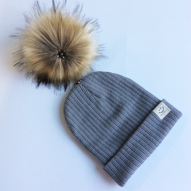Téli baba fiú lány mesterséges pompon kötött sapka kisgyermek gyerek sapka pompon újszülött fotózási kellékekkel