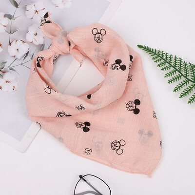 Eșarfă pentru copii model Mickey Bumbac și in Toamnă Iarnă Bebeluș eșarfă caldă Accesorii pentru fete Esarfă de mătase pentru femei