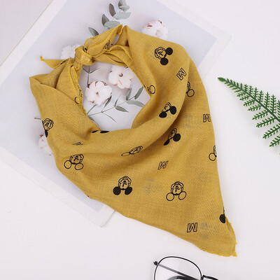 Eșarfă pentru copii model Mickey Bumbac și in Toamnă Iarnă Bebeluș eșarfă caldă Accesorii pentru fete Esarfă de mătase pentru femei