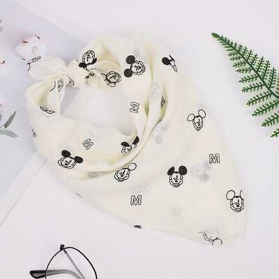 Eșarfă pentru copii model Mickey Bumbac și in Toamnă Iarnă Bebeluș eșarfă caldă Accesorii pentru fete Esarfă de mătase pentru femei