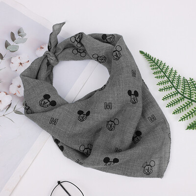 Eșarfă pentru copii model Mickey Bumbac și in Toamnă Iarnă Bebeluș eșarfă caldă Accesorii pentru fete Esarfă de mătase pentru femei