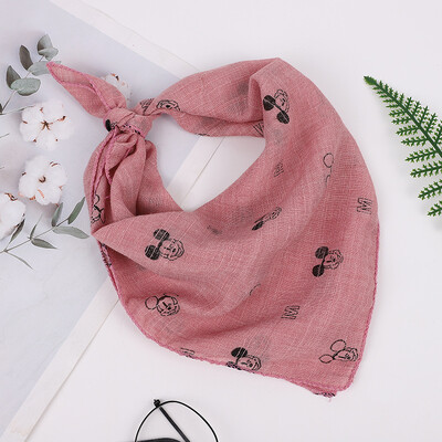 Eșarfă pentru copii model Mickey Bumbac și in Toamnă Iarnă Bebeluș eșarfă caldă Accesorii pentru fete Esarfă de mătase pentru femei