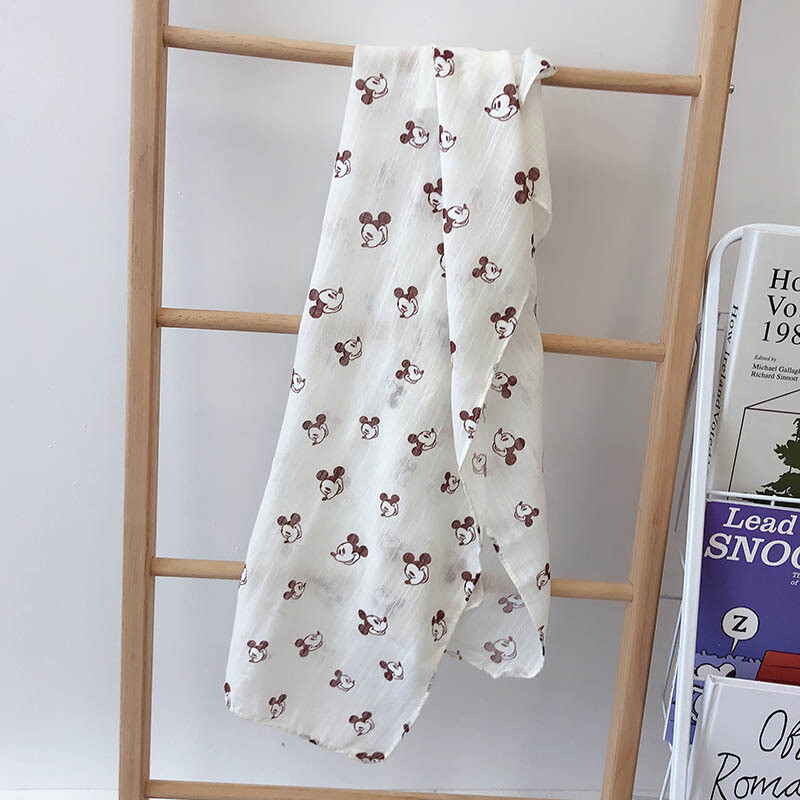 Eșarfă pentru copii model Mickey Bumbac și in Toamnă Iarnă Bebeluș eșarfă caldă Accesorii pentru fete Esarfă de mătase pentru femei