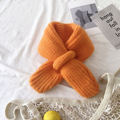 Cukorka színű gyereksál koreai gyapjú kötött kereszt nyakkendő téli baba lány fiúknak meleg sálak