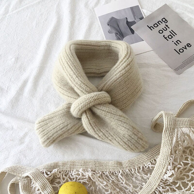 Cukorka színű gyereksál koreai gyapjú kötött kereszt nyakkendő téli baba lány fiúknak meleg sálak