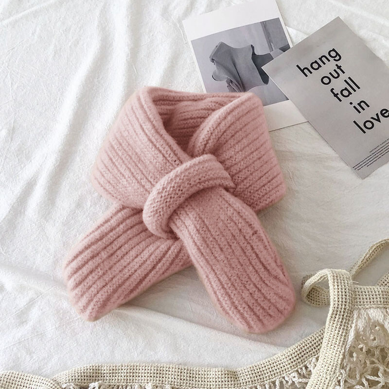 Cukorka színű gyereksál koreai gyapjú kötött kereszt nyakkendő téli baba lány fiúknak meleg sálak