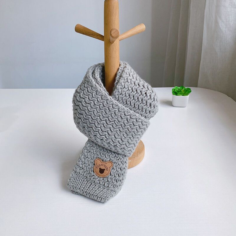 Toamnă Iarnă 2 buc pălării pentru nou-născut eșarfă acrilic drăguț urs căciuli calde sugari tricotate pălării pentru bebeluși băieți fete 0-6 ani