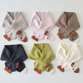 Divat koreai sokoldalú gyermeksál tél új aranyos kötött meleg nyakkendő egyszínű rajzfilm kacsa fiúk lány baba sálak