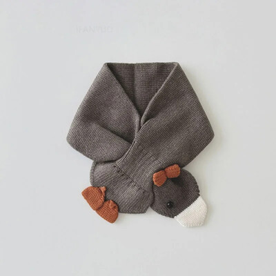 Divat koreai sokoldalú gyermeksál tél új aranyos kötött meleg nyakkendő egyszínű rajzfilm kacsa fiúk lány baba sálak