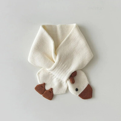 Divat koreai sokoldalú gyermeksál tél új aranyos kötött meleg nyakkendő egyszínű rajzfilm kacsa fiúk lány baba sálak