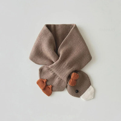 Divat koreai sokoldalú gyermeksál tél új aranyos kötött meleg nyakkendő egyszínű rajzfilm kacsa fiúk lány baba sálak