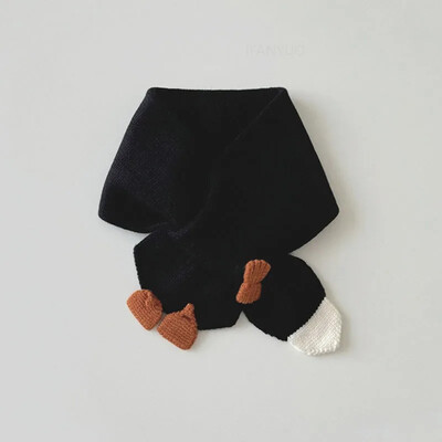 Divat koreai sokoldalú gyermeksál tél új aranyos kötött meleg nyakkendő egyszínű rajzfilm kacsa fiúk lány baba sálak