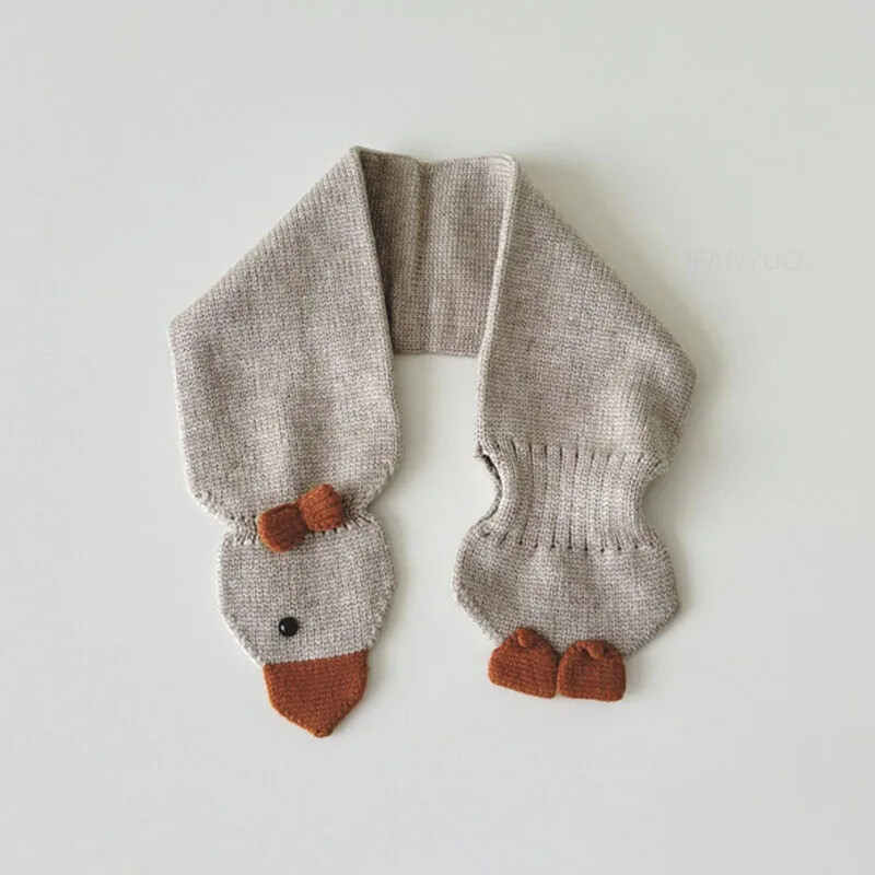 Divat koreai sokoldalú gyermeksál tél új aranyos kötött meleg nyakkendő egyszínű rajzfilm kacsa fiúk lány baba sálak