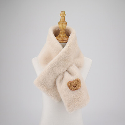 Koreai rajzfilm medve sálak gyerekeknek téli egyszínű puha plüss meleg nyakkendő lányoknak alkalmi szélálló rövid sál