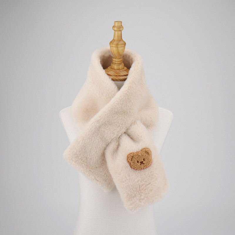 Koreai rajzfilm medve sálak gyerekeknek téli egyszínű puha plüss meleg nyakkendő lányoknak alkalmi szélálló rövid sál