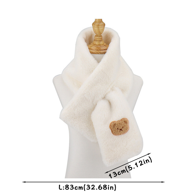 Koreai rajzfilm medve sálak gyerekeknek téli egyszínű puha plüss meleg nyakkendő lányoknak alkalmi szélálló rövid sál
