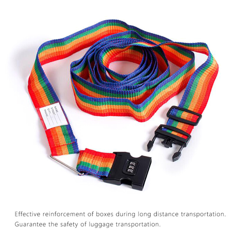 4,2 m-es nejlon 3 számjegyű, jelszózáras csomagtartó heveder kereszt öv csomagolás Állítható utazási bőrönd csatszíj csomagtartó övek