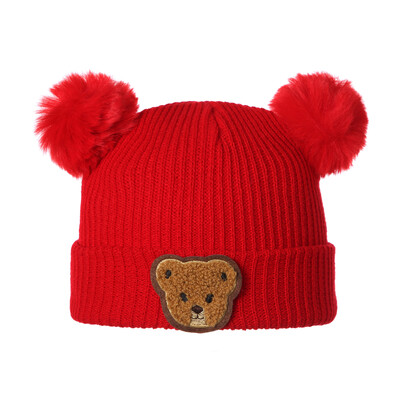 Detská zimná čiapka s roztomilým medvedíkom a vzorom pletenej čiapky Beanie, teplá čiapka pre dojčatá a novorodencov, doplnky za chladného počasia
