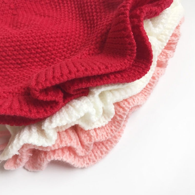 Pălărie pentru nou-născut de toamnă Căciuli de tricotat lucrate manual Căciuli de încălzit cu volane de modă Căciuli pentru copii