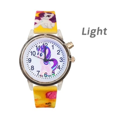 Svjetleća bljeskalica, dječji satovi, slatki crtani jednorog, svjetleća igračka, dječji kvarcni sat za dječake i djevojčice, rođendanski darovi, sat