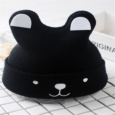 2022 Coreea de primăvară toamnă copii băieți pălărie culoare bomboană pentru copii băieți tricot pălărie fete urs cap broderie copii tricot pălărie