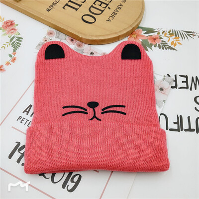 2022 Coreea de primăvară toamnă copii băieți pălărie culoare bomboană pentru copii băieți tricot pălărie fete urs cap broderie copii tricot pălărie